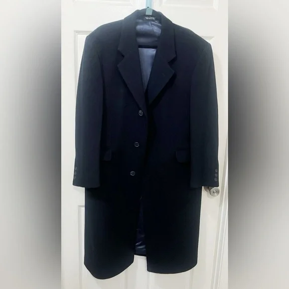 Andrew Fezza Cashmere Blend Italy Gray Winter Coat Men High Quality - Picture 2 of 9